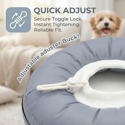 Soft Donut E-Collar Cone for Small Dogs & Cats, Waterproof Adjustable Recovery Protector After Surgery, Comfy Anti-Lick Bite Scratch Wound Guard