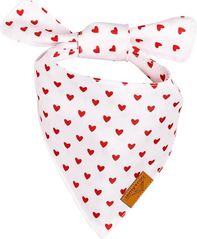 Remy+Roo Dog Bandanas - 2 Pack | Valentine's Day XOXO Dog Bandanas Set | Premium Durable Fabric | Patented Shape Bandanas for Dogs (XOXO, Large)
