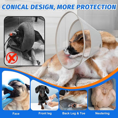 Dog Cone Collar with Soft Liner to Stop Licking, Elizabeth Recovery Collar After Surgery for Large Medium Dogs, Comfortable Pet Head Cone Alternative for Neutering Spay Injury (XL)