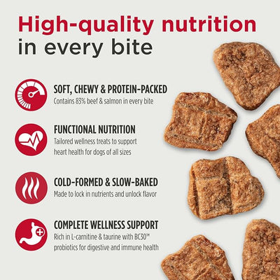 Nulo Functional Jerky Healthy Heart Beef & Salmon Dog Treats 5 OZ Bag