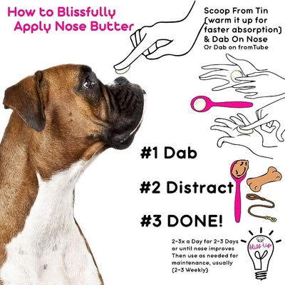 The Blissful Dog White Boxer Nose Butter for Dry, Cracked Skin, Lick-Safe Dog Nose Balm with Moisturizing Shea Butter, Almond, Olive, and Essential Oils, Pet Supplies, Uncented, 8 oz.