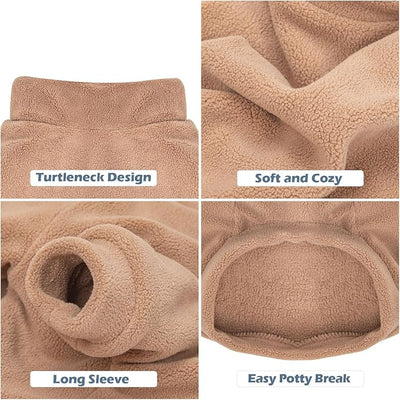 GYALAPERI Dog Sweater, 3 Pack Dog Sweaters for Small Dogs Girl Boy, Ultra Soft Warm Puppy Clothes Dog Coat for Winter (Camel+Beige+Yellow, XX-Small)