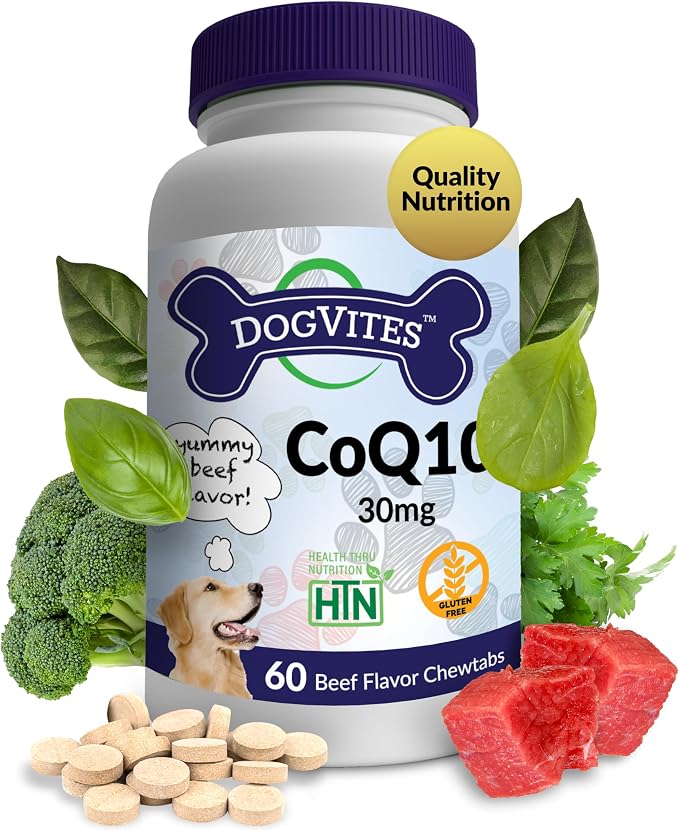 Dog-Vites CoQ10 for Dogs, 60 Beef-Flavored Chewable Tablets, 30mg