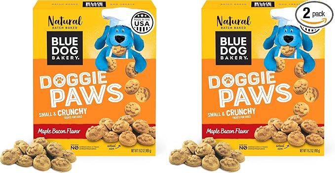 Natural Dog Treats, Doggie Paws, Maple Bacon Flavor, 16.2oz (1 Count) (Pack of 2)
