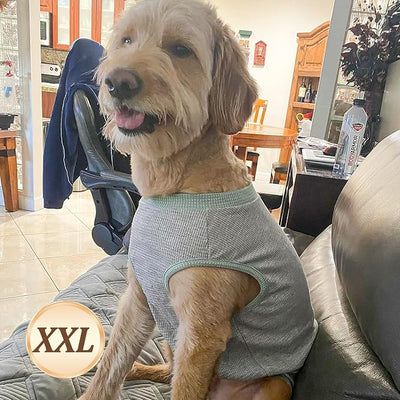 KYEESE 2Pack Waffle Dog Shirts, Lightweight Sleeveless Dog T Shirts for Medium Large Dogs Girl, Breathable Pet Vest Comfort Tank Top Soft Dogs Clothes for Daily Wear, Pink+Grey, 2XL
