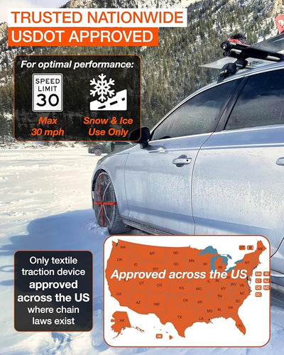 AutoSock for Passenger Vehicles HP698, Snow Socks for Tires, Pack of 2