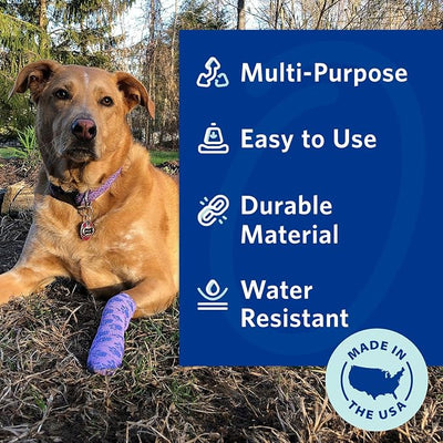 OVIK Health PetFlex No Chew – Flexible Self-Adhering Elastic Bandage for Wound Care – First Aid Wrap for Small Animals Like Dogs, Cats, and Other Pets - 3 inch, 2 Rolls
