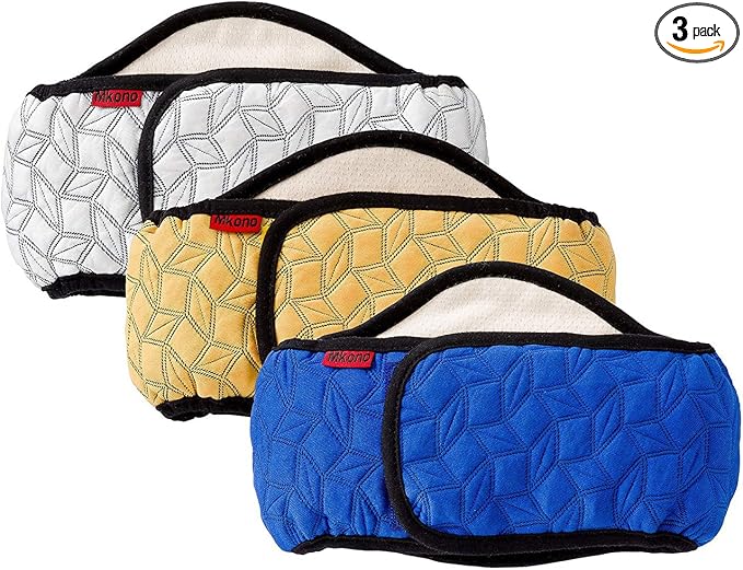 Mkono Male Dog Belly Band Wraps Washable Dog Diapers Male for Small and Medium Dogs, Waist 14.2 Inches to 20 Inches(3 Pack,Blue,White,Yellow)