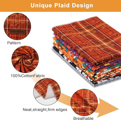 Unique Style Paws Dog Bandanas 1PC Washable Cotton Triangle Dog Scarfs Autumn Plaid with Colorful Orange Grid for Small Medium Large Dogs and Cats