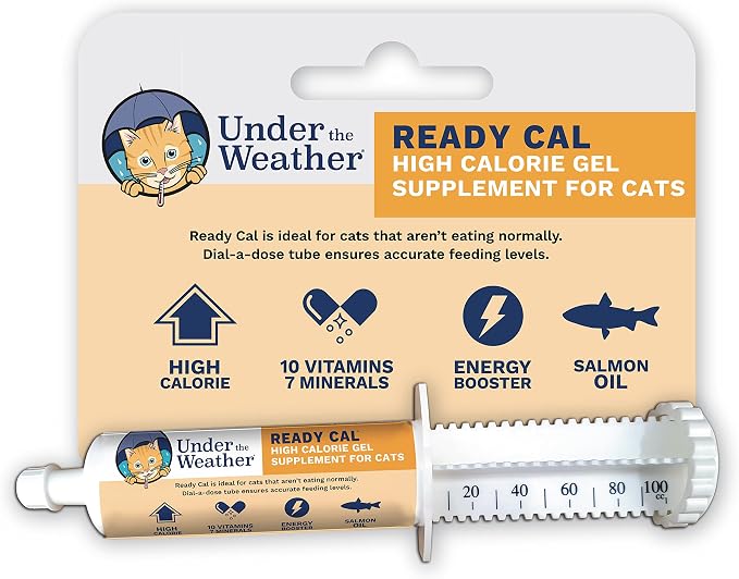 Pet | Ready Cal for Cats 100cc | High Calorie Supplement | Cat Weight Gainer and High Calorie Booster | 10 Vitamins, 7 Minerals & Omega Fatty Acids (for Cats 100cc)