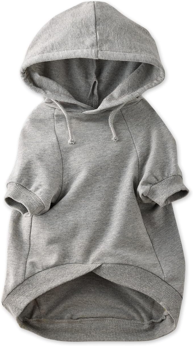 Pet Passion Rocky – The Original Lightweight Hooded Tee 100% Organic Cotton Dog Hoodie Pet Coat Sweater for All Sized Dogs, Original Heather Gray, X-Small (5-12 lbs)