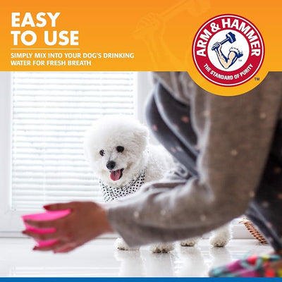 Arm & Hammer Clinical Care Dental Rinse for Adult Dogs, Odorless Flavorless Water Additive for Daily Plaque, Tartar, and Bad Breath Control, Baking Soda Enhanced Formula, 16 Fl Oz - 24 Pack
