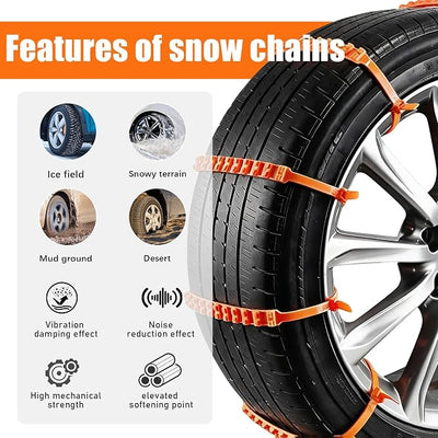 JINGKE 12 Pcs Reusable Snow Chains，Universal Emergency Adjustable Anti-skid Tire Chains Fit for Universal Winter Car Truck SUV Pickup Trucks Car