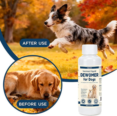 lvermect for Dogs, Dewomax Liquid Digestive Support, Broad Spectrum Formula for Puppies & Adult Dogs – Supports Gut Balance, Internal Cleanse & Canine Wellness – 3.5 oz (100mL)
