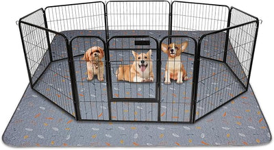 Sunheir Washable Pee Pads for Dogs 72"x72", Extra Large Reusable Puppy Pads Pet Training Pads for Dog Playpen, Waterproof Pee Pads for Puppy Playpen, Whelping Pad, Dog Playpen Indoor - Light Grey