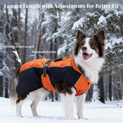 Dog Coat Dogs Jacket Waterproof Reflective Adjustable Dog-Winter Coats for Small/Medium/Large Dogs Dachshund Coat-(Orange, X-Small)