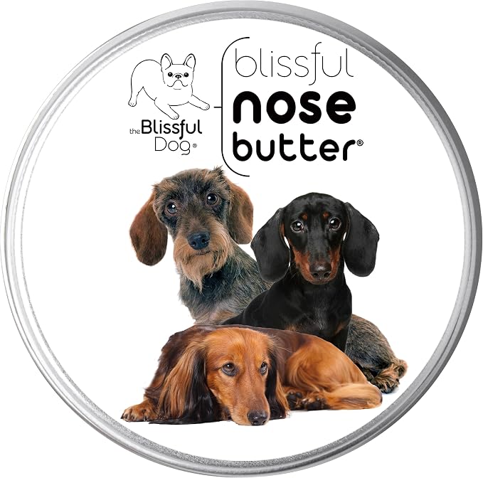 Dachshund Nose Butter for Dry, Cracked Skin, Lick-Safe Dog Nose Balm with Moisturizing Shea Butter, Almond, Olive, and Essential Oils, Pet Supplies, Uncented, 8 oz.