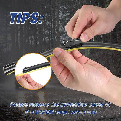 24"+18" Water Repellent Windshield Wiper Blades Replacement for Mazda CX-5 CX5 CX-9 CX9 2023 2022 2021 2020 2019 2018 2017 Silicone Automotive Replacement Windshield Wiper Blades(Top Lock)