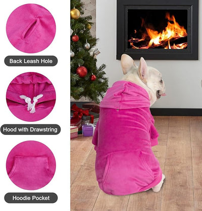 PAWCHIE Dog Hoodie, Premium Dog Sweater for Small Medium and Large Dogs, Tie Dye Pet Cloth with Leash Hole,Puppy Sweatshirt, Pet Outfit, Cat Apparel, Rose Pink M