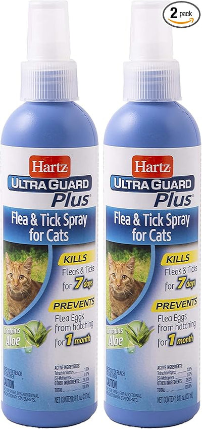 Hartz UltraGuard Plus Cat Flea & Tick Spray, 8 oz (Pack of 2)