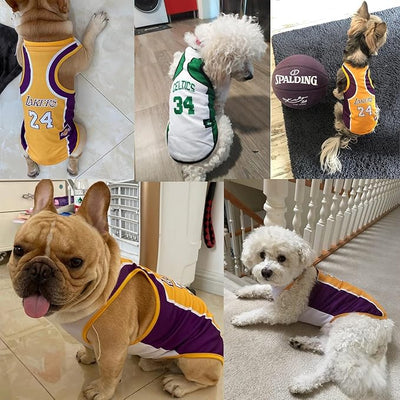 3Pack Dog Clothes for Small Dog Girl Puppy Clothes for Chihuahua Yorkies Bulldog Clothes for Medium Dogs Boy Basketball Jersey Pet Outfits Shirt Apparel Accessories,L