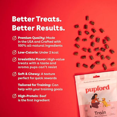 Pupford Soft & Chewy Training Treats for Dogs & Puppies (Beef, 10 oz)