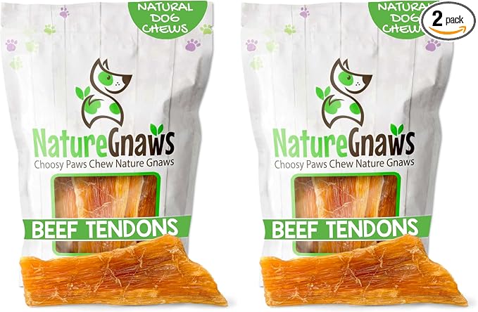 Beef Paddywack Tendons for Dogs 5-6" (10 Count) - Long Lasting for Aggressive Chewers - Natural Beef Dog Chew Bones - Rawhide Free (Pack of 2)