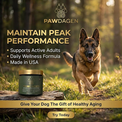 Dog Longevity Supplement - NMN, Lions Mane, Curcumin, CoQ10 All Breeds & Ages + Senior Dog Vitamins - 14 Ingredients - Cellular Vitality, Brain Health - Made in USA - 1-3 Months Supply