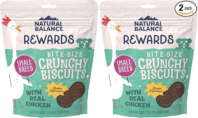 Limited Ingredient Rewards Crunchy Biscuits, Bite-Size Treats for Small-Breed Dogs, Made with Real Chicken, 8 Ounce, (Pack of 2)
