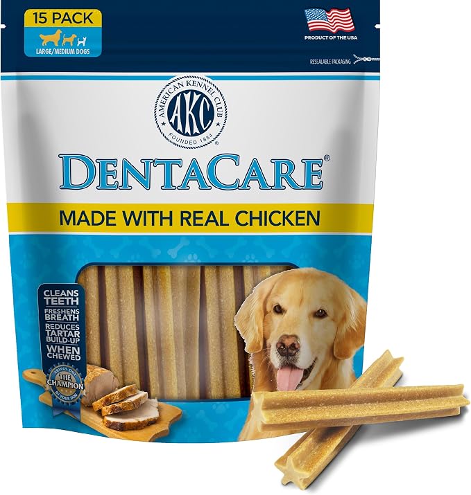 Dentacare Smoked Flavor Dog Treats, Good for Dog Dental Health, for Large Dog Breeds, 15 Count