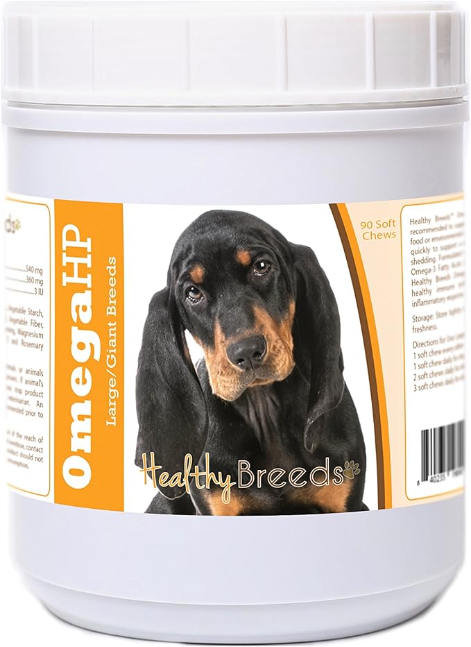 Black and Tan Coonhound Omega HP Fatty Acid Skin and Coat Support Soft Chews 90 Count