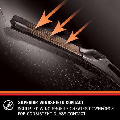 K&N EDGE Wiper Blades: All Weather Performance, Superior Windshield Contact, Streak-Free Wipe Technology: 22" (Pack of 2)