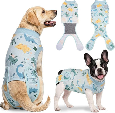 Recovery Suit for Dogs Cats, Dog Surgery Suit for Female Spay Male Neuter | Anti-Licking Dog Cone Alternative Onesie, Dog Surgical Recovery Suit After Abdominal Wounds, Green, X-Large