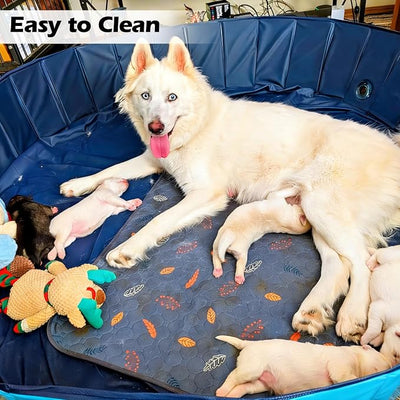 Artilife Whelping Box for Dogs Welp Box Whelping Pool,Puppy Whelping Pen for Dogs Puppies,Great for Puppies,Easy to Clean (47inch Dia.x12inch H(120x30cm), Blue)