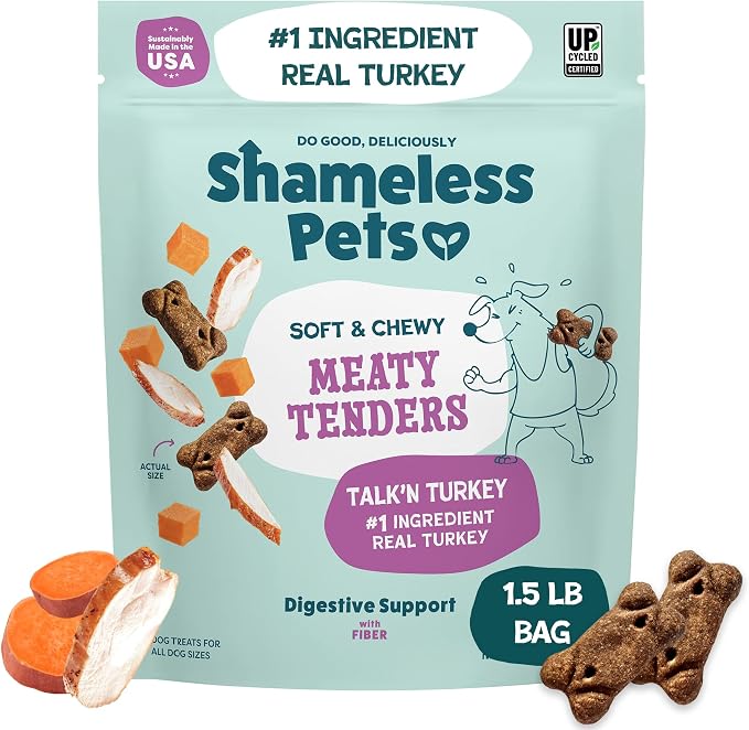 Soft & Chewy Dog Treats, Talk'n Turkey Meaty Tenders, 1.5lb – Real Turkey is 1st Ingredient – Grain Free, No Corn or Soy – Digestive Support – for Small, Medium & Large Dogs