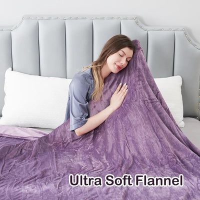 Eydna Electric Heated Blanket Full Size 72"x84",Fast Heating Throw, Soft Microplush for Bed & Couch, 1-10 Hours Auto Off & 9 Heating Levels, Machine Washable, Gifts for Womens & Family-Purple