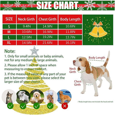 Dog Christmas Red Velvet Dress Cute Puppy Xmas Outfits Santa Claus Cat Skirt with 2 Bow Accessories Thermal Winter Warm Dog Clothes Coat Holiday Costumes(X-Large)