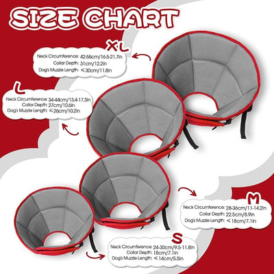 Dog Cone for Large Dogs After Surgery, Soft Dog Cone Collar for Dogs to Stop Licking, Adjustable Comfy E-Collar Alternative Lightweight Post-Surgery Recovery Elizabethan Collar for Pet