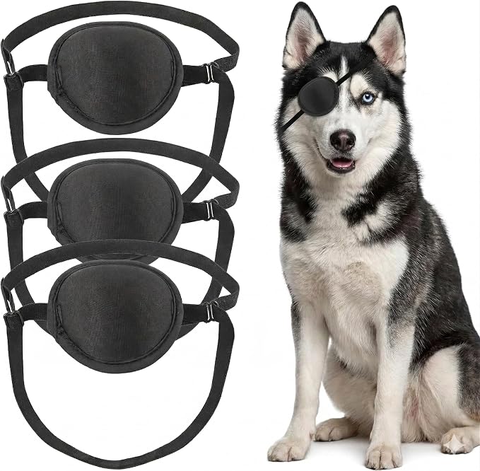 Dog Eye Patch, Black, 3pcs