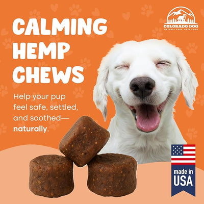 Colorado Dog Company Hemp Calming Chews for Dogs Anxiety Relief - 120 Count - USA Made - 350 MG Per Calming Treat for Dogs