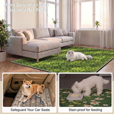 Washable Pee Pads for Dogs, Reusable Puppy Potty Training Pads, Ultra-Absorbent Thick Waterproof Leak-Proof Non-Slip Pads & Mat for Crate, Playpen, Floor, Whelping & Housebreaking , 2 Pack 24"x48"