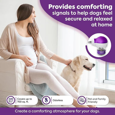TopSum Calming Diffuser for Dog: Dog Pheromones Calming Diffuser Plug for Stress, Barking, Chewing, Pee Accidents & Separation Behaviors (Purple– 3 Diffusers + 3 Refills)