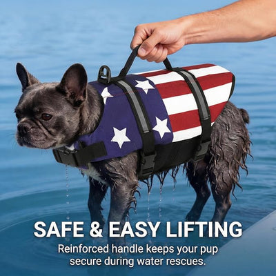 Doglay Dog Life Jacket, Dog Life Vest for Swimming Boating, Adjustable Puppy Life Jacket with Reflective Stripes, Superior Buoyancy Pet Swimming Vest for Small Medium and Large Dogs