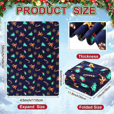 Tuanse 58 x 43 Inches 12 Volt Heated Car Blanket Plug in Portable Car Electric Blanket with Cigarette Lighter, Temperature Controller and Storage Bag for Rv Truck Traveling(Black,Gingerbread Man)