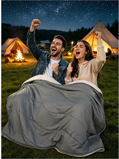 Heated Blanket Battery Operated, 12V Portable Electric Heated Shawl Throw,Heating Outdoor Camping Blanket (Gray Green, 50''X70'')