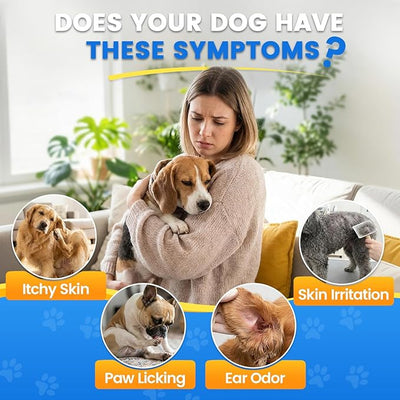 Carmelie 2PCS Yeast Infection Treatment for Dogs, Support Healthy Itch Relief, Ear Paw Discomfort Care, Itch Relief for Dog, Allergy Supports, Inflammation Relief for Dogs, Bacon Flavor 60ml