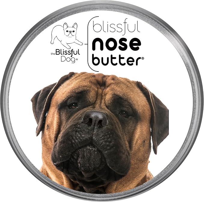 Bullmastiff Nose Butter for Dry, Cracked Skin, Lick-Safe Dog Nose Balm with Moisturizing Shea Butter, Almond, Olive, and Essential Oils, Pet Supplies, Uncented, 2 oz.