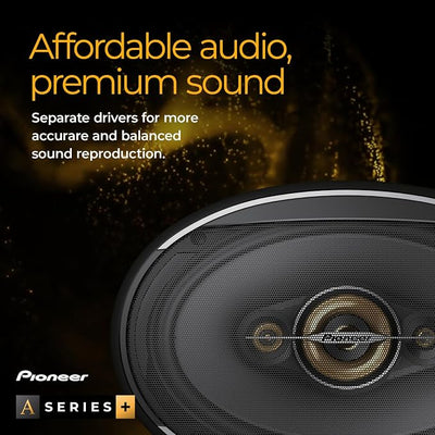 Pioneer A-Series Plus TS-A6991F 6” x 9” 5-Way Speakers (Pair) – 700W Max, Balanced Sound + Smooth Treble, Enhanced Bass, Great Stock Replacement