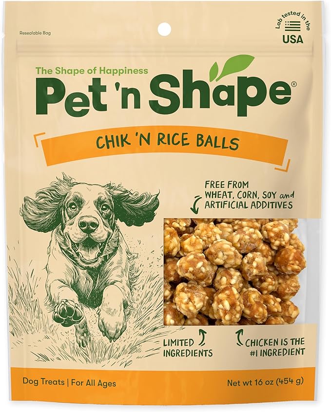 Pet n Shape Chik n Rice Balls Dog Treats - 1 Pound