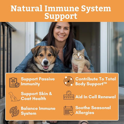 Wholistic Pet Organics Colostrum for Dogs & Cats - Bovine Colostrum Powder - Cat & Dog Allergy Relief, Immune Support & Itching Skin Relief - Cat and Dog Vitamins for Itchy Skin - 1 oz - 70 Scoops